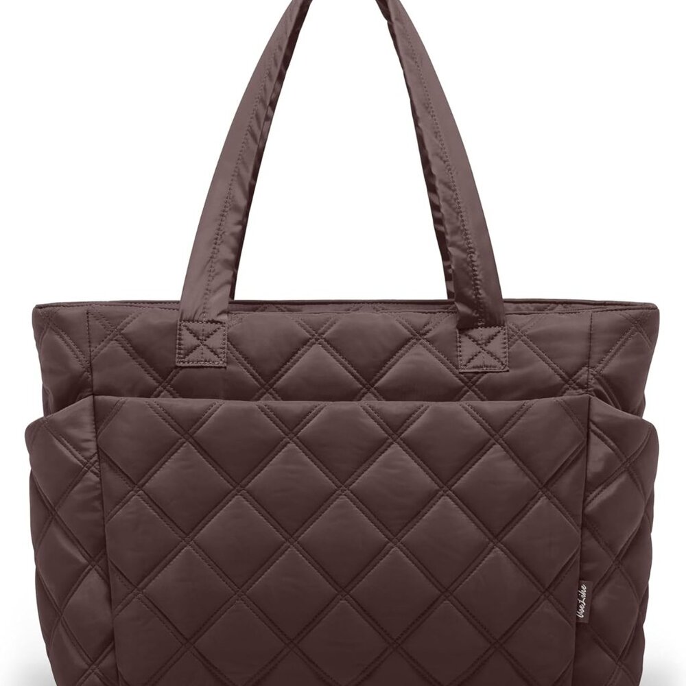 Tote Bag for Women, Lightweight Puffer Tote Work Bags with Compartments for Trav